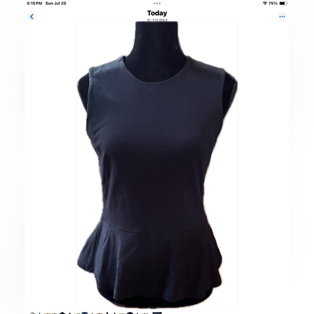 French Connection Black Peplum Top